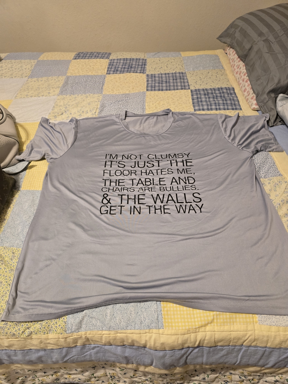 Light Gray T-Shirt Style Quote Print -